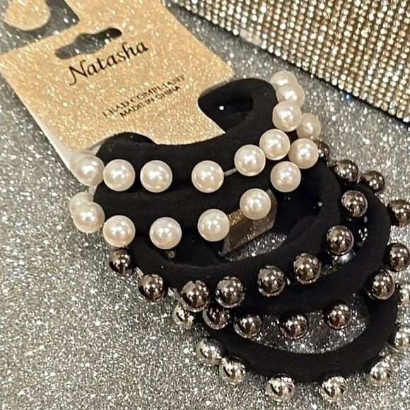 Natasha Couture Angel's Whisper Pearl Stretch Ponytail Holders - Picture 2 of 5